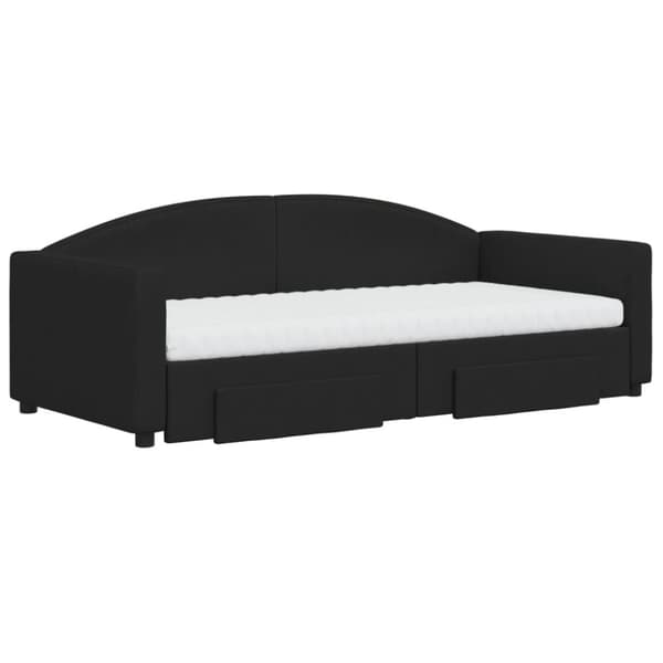 vidaXL daybed med udtræk og skuffer 90x190 cm stof sort