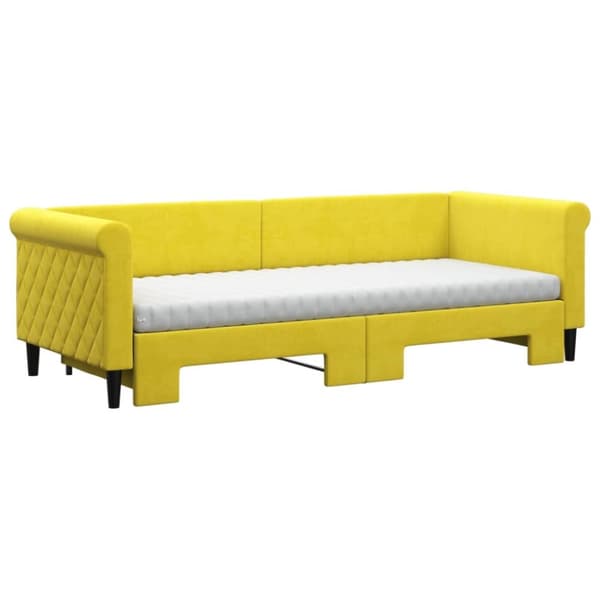 vidaXL Dagbädd utdragbar med madrasser gul 80x200 cm sammet