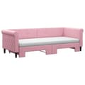 Miniatyrbild 3 av 11: vidaXL Dagbädd utdragbar med madrasser rosa 80x200 cm sammet