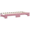 Miniatyrbild 5 av 11: vidaXL Dagbädd utdragbar med madrasser rosa 80x200 cm sammet