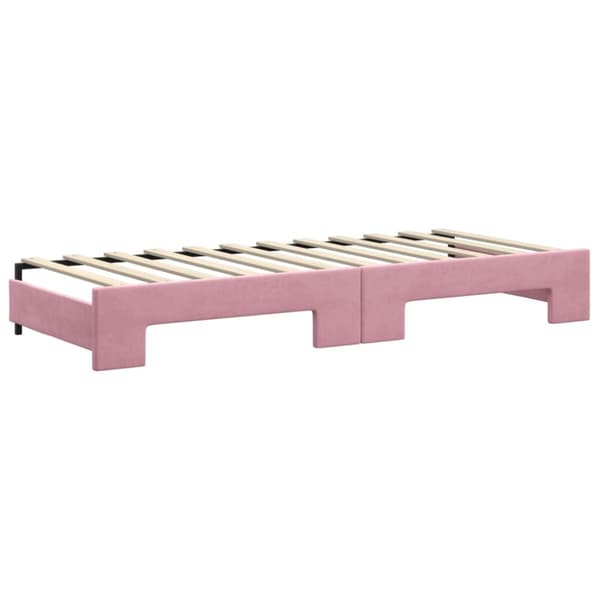 vidaXL Dagbädd utdragbar med madrasser rosa 80x200 cm sammet