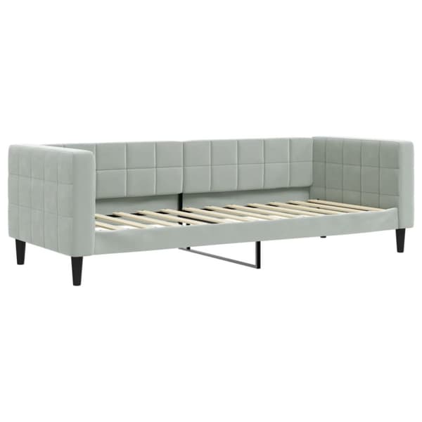 vidaXL Dagbädd med madrasser utdragbar ljusgrå 80x200 cm sammet