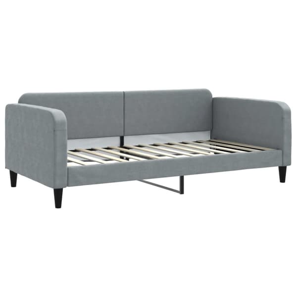 vidaXL Dagbädd med extrabädd och madrasser ljusgrå 100x200 cm tyg