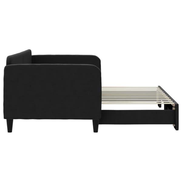 vidaXL Dagbädd utdragbar svart 90x200 cm tyg