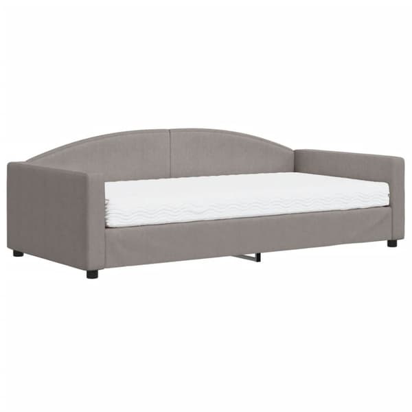 vidaXL Dagbädd med madrass taupe 100x200 cm tyg