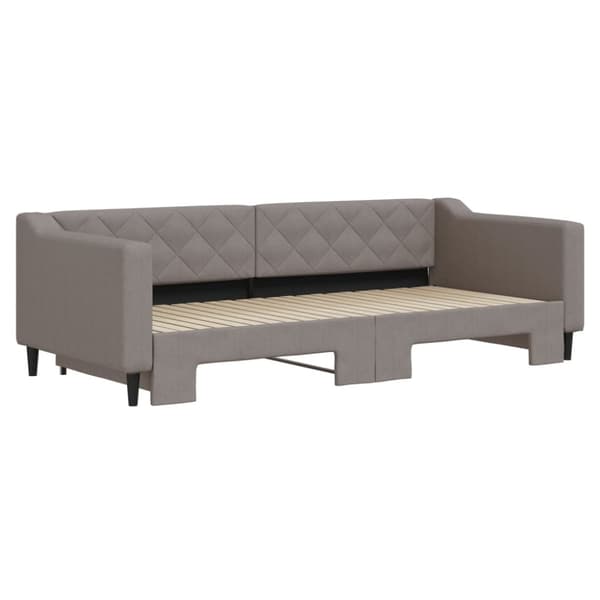 vidaXL Dagbädd utdragbar taupe 90x200 cm tyg
