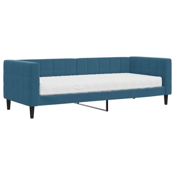 vidaXL Dagbädd med madrass blå 80x200 cm sammet
