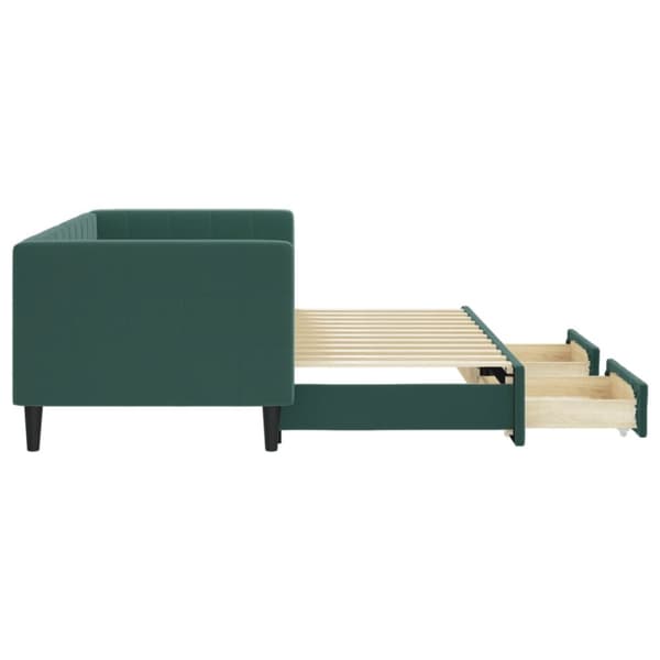 vidaXL Dagbädd utdragbar med lådor mörkgrön 80x200 cm sammet