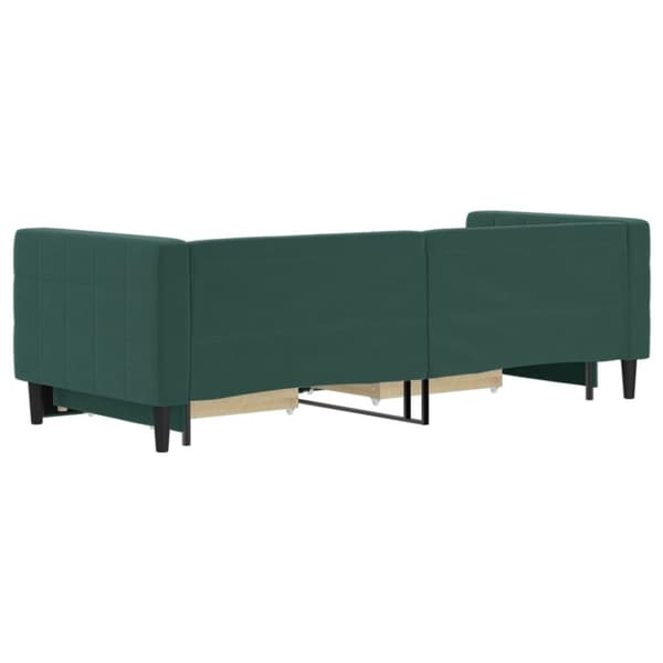 vidaXL Dagbädd utdragbar med lådor mörkgrön 80x200 cm sammet