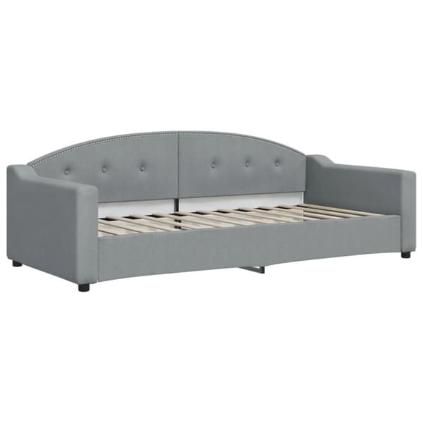 vidaXL Dagbädd utdragbar med lådor ljusgrå 90x200 cm tyg