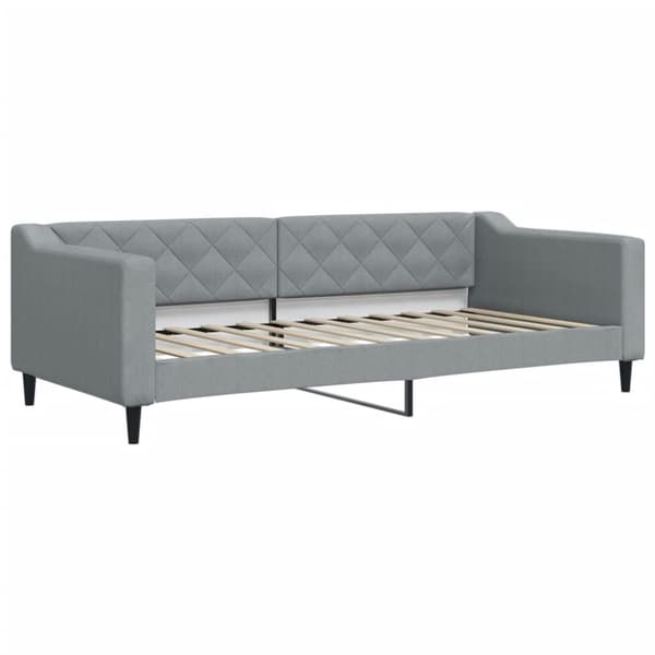 vidaXL Dagbädd utdragbar med lådor ljusgrå 90x200 cm tyg