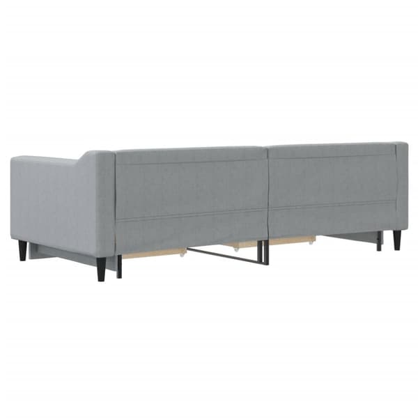 vidaXL Dagbädd utdragbar med lådor ljusgrå 90x200 cm tyg
