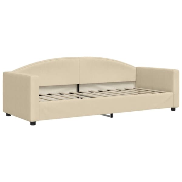 vidaXL Dagbädd utdragbar med lådor gräddvit 80x200 cm tyg