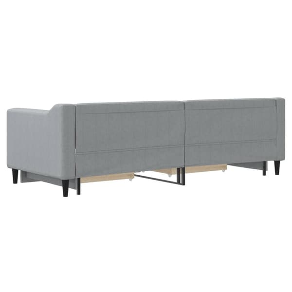 vidaXL Dagbädd utdragbar med lådor ljusgrå 80x200 cm tyg