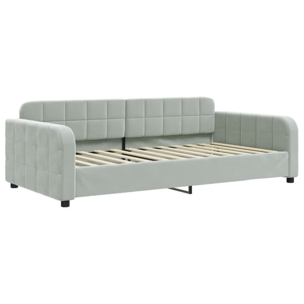 vidaXL Dagbädd utdragbar med lådor ljusgrå 100x200 cm sammet