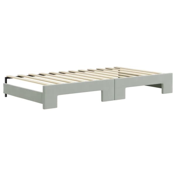 vidaXL Dagbädd utdragbar med lådor ljusgrå 100x200 cm sammet