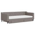 Miniatyrbillede 3 af 11: vidaXL daybed med udtræk og skuffer 90x200 cm stof gråbrun