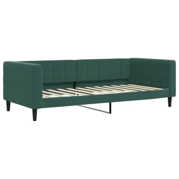 vidaXL Dagbädd utdragbar och madrasser mörkgrön 90x200 cm sammet