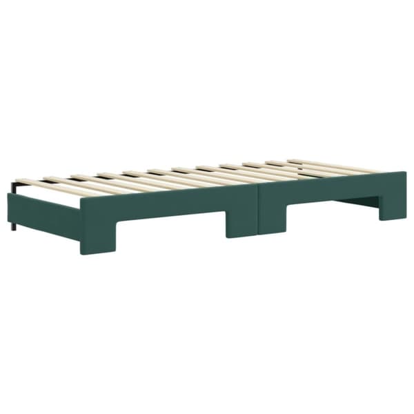 vidaXL Dagbädd utdragbar och madrasser mörkgrön 90x200 cm sammet