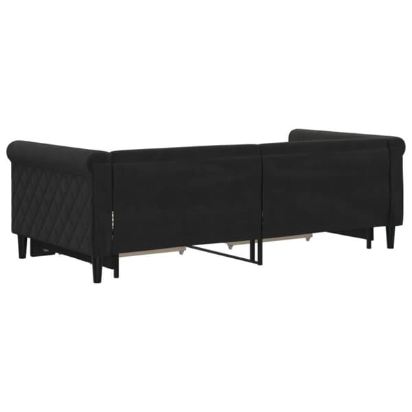 vidaXL Dagbädd utdragbar med lådor svart 90x190 cm sammet