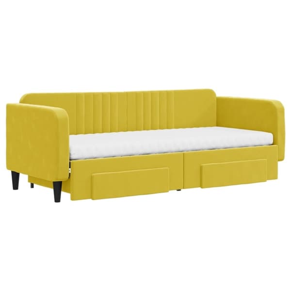 vidaXL Dagbädd utdragbar med lådor gul 80x200 cm sammet