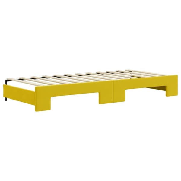 vidaXL Dagbädd utdragbar med lådor gul 80x200 cm sammet