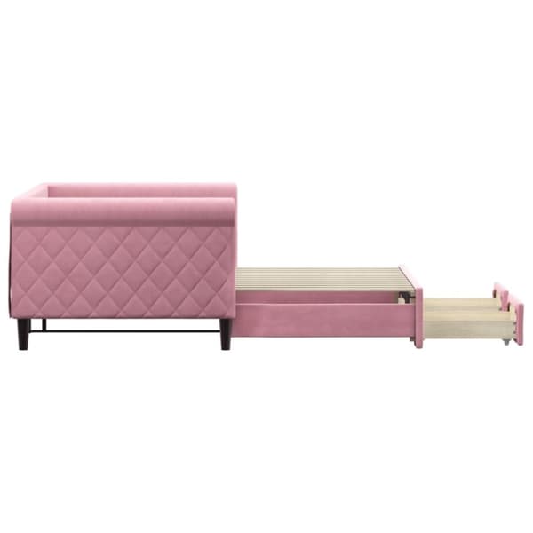 vidaXL Dagbädd utdragbar med lådor rosa 90x200 cm sammet