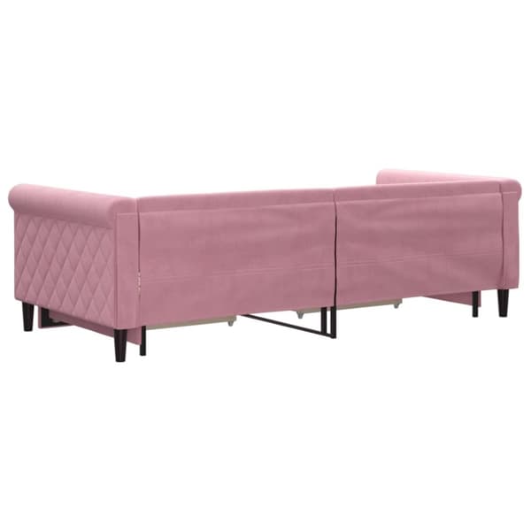 vidaXL Dagbädd utdragbar med lådor rosa 90x200 cm sammet