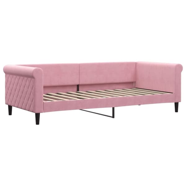 vidaXL Dagbädd utdragbar med lådor rosa 90x200 cm sammet