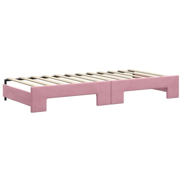 vidaXL Dagbädd utdragbar med lådor rosa 90x200 cm sammet