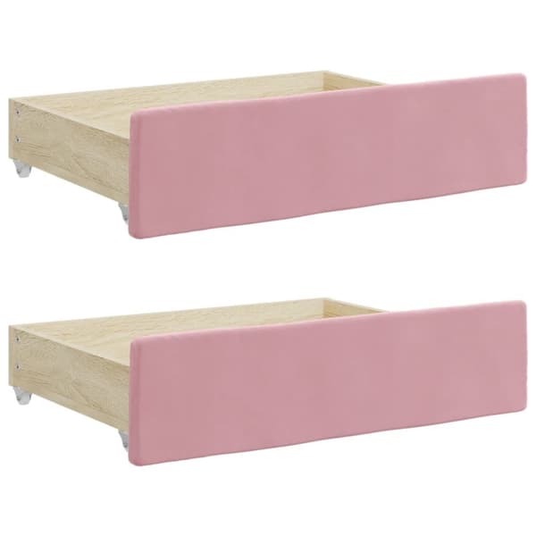 vidaXL Dagbädd utdragbar med lådor rosa 90x200 cm sammet