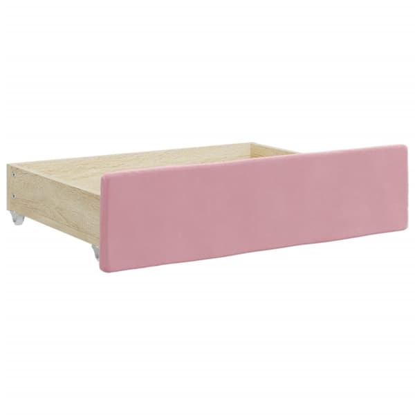 vidaXL Dagbädd utdragbar med lådor rosa 90x200 cm sammet