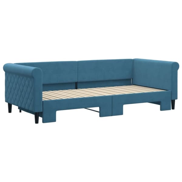 vidaXL Dagbädd utdragbar blå 90x200 cm sammet