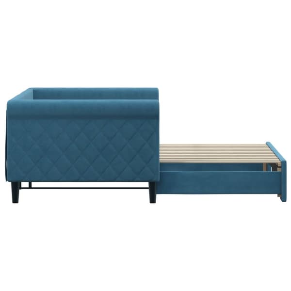 vidaXL Dagbädd utdragbar blå 90x200 cm sammet