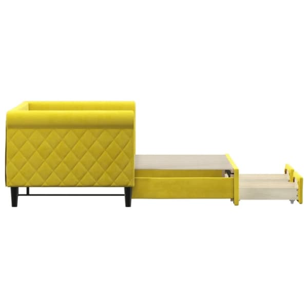 vidaXL daybed med udtræk og skuffer 80x200 cm velour gul