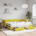 Miniatyrbillede 1 af 11: vidaXL daybed med udtræk og skuffer 80x200 cm velour gul