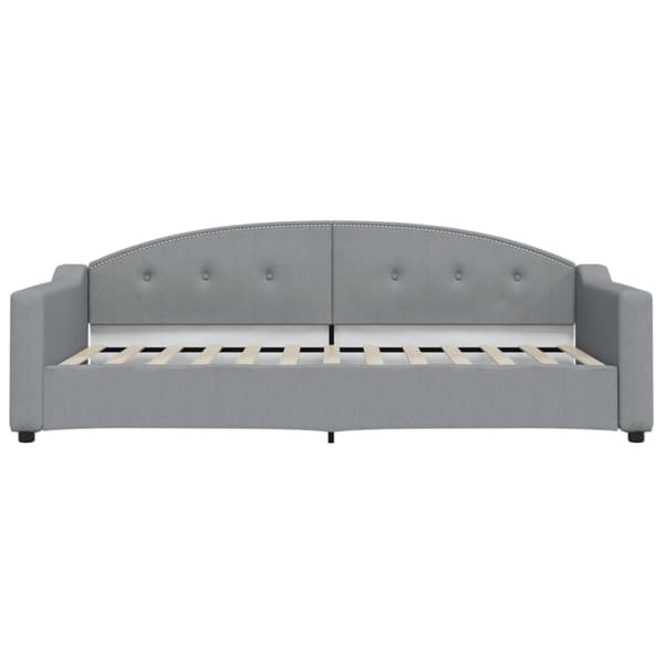 vidaXL Dagbädd med madrass ljusgrå 90x200 cm tyg