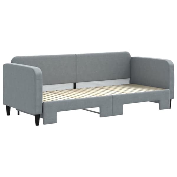vidaXL Dagbädd utdragbar ljusgrå 80x200 cm tyg