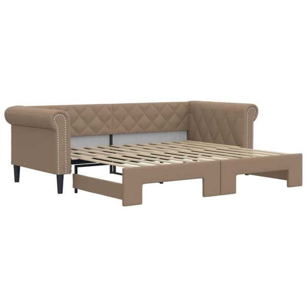 vidaXL Dagbädd utdragbar cappuccino 90x200 cm konstläder