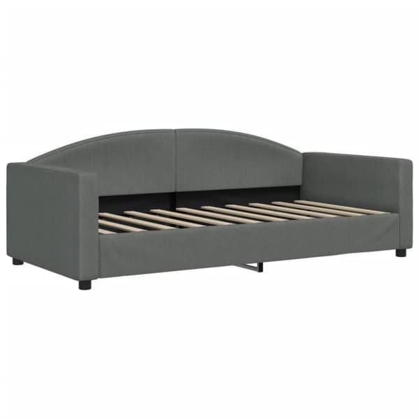 vidaXL daybed med udtræk og skuffer 90x190 cm stof mørkegrå