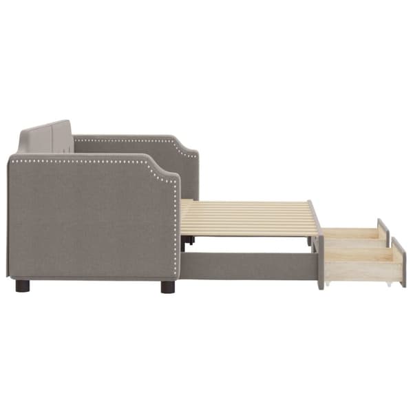 vidaXL Dagbädd utdragbar med lådor taupe 80x200 cm tyg