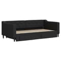 Miniatyrbillede 3 af 11: vidaXL daybed med udtræk og skuffer 90x190 cm stof sort