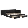 Miniatyrbillede 2 af 11: vidaXL daybed med udtræk og skuffer 90x190 cm stof sort