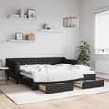 Miniatyrbillede 1 af 11: vidaXL daybed med udtræk og skuffer 90x190 cm stof sort
