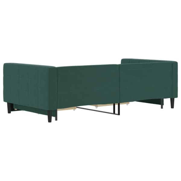 vidaXL daybed med udtræk og skuffer 100x200 cm velour mørkegrøn