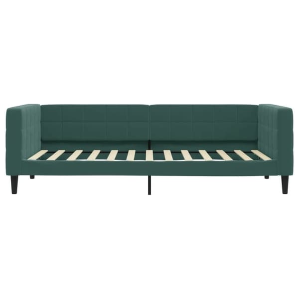 vidaXL daybed med udtræk og skuffer 100x200 cm velour mørkegrøn