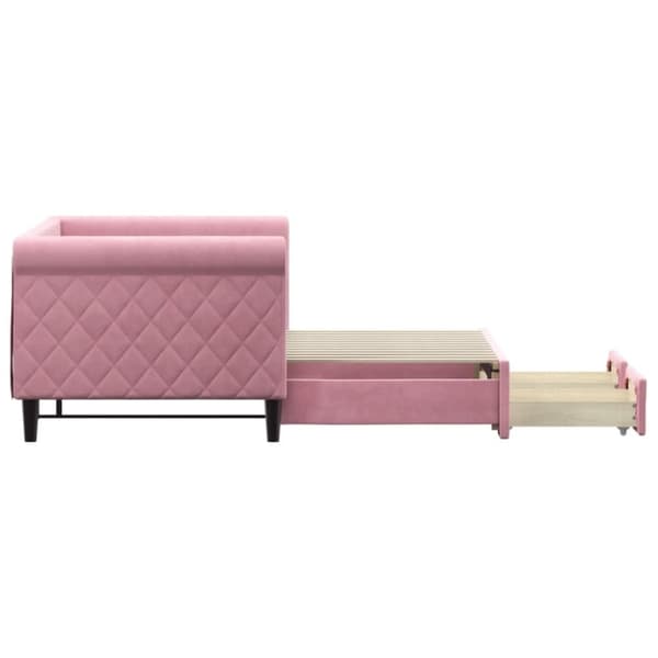 vidaXL Dagbädd utdragbar med lådor rosa 80x200 cm sammet