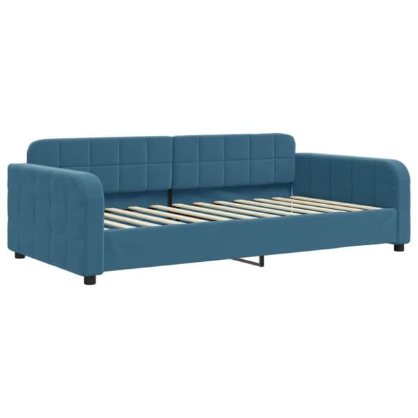 vidaXL Dagbädd med madrass blå 100x200 cm sammet