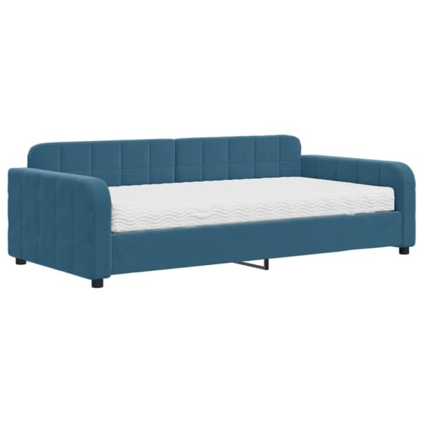vidaXL Dagbädd med madrass blå 100x200 cm sammet