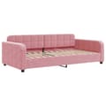 Miniatyrbild 6 av 11: vidaXL Dagbädd utdragbar rosa 100x200 cm sammet